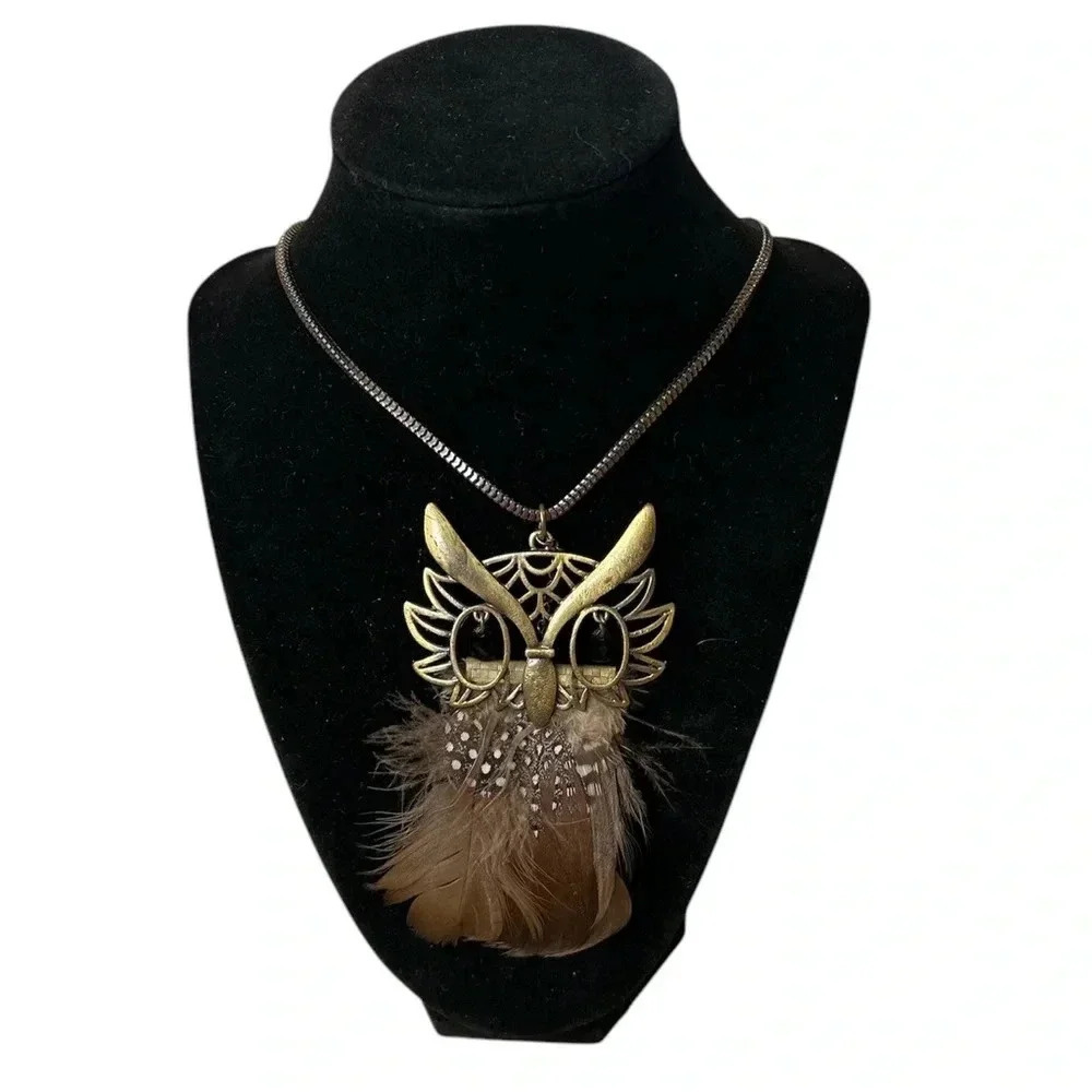 Owl Statement Necklace with 28” Chain